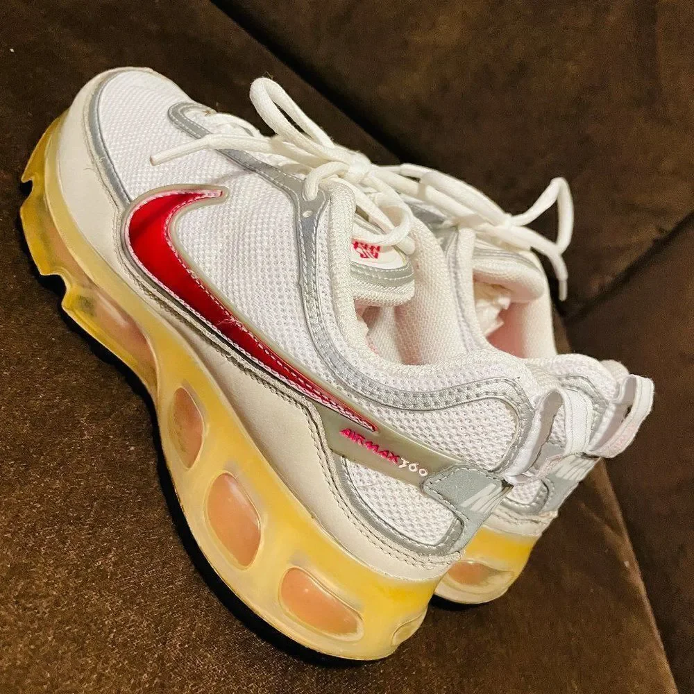 Excellent NIKE AIR MAX 360 Womens 7.5 US 38.5 EUR White Red Pink Rare